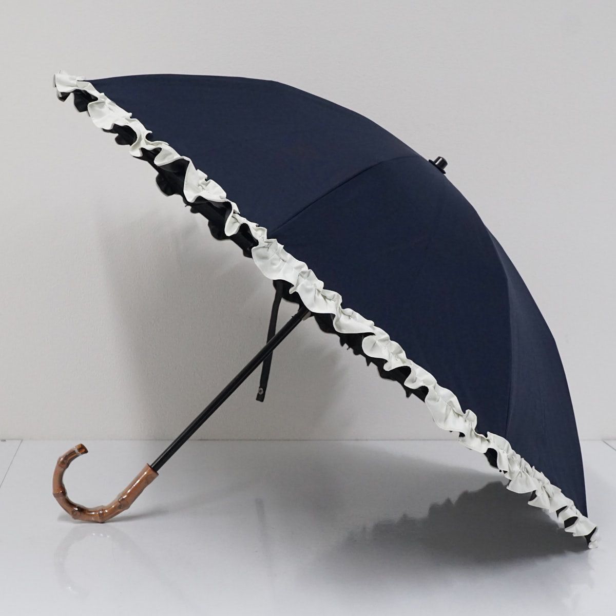 日傘 芦屋ロサブラン 完全遮光折日傘 USED美品 2段折 フリル