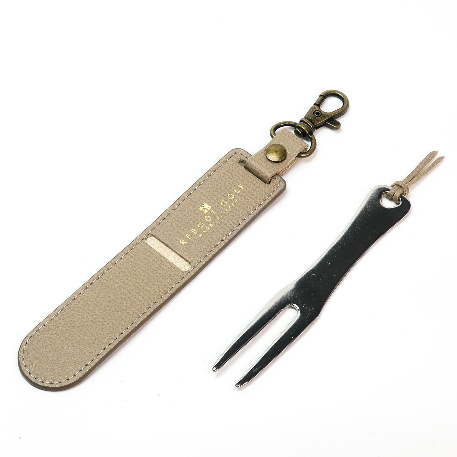 新着商品 フォーク ステンレス プレゼント ゴルフ 革 おしゃれ パターカバーホルダーになるグリーンフォーク＆本革カバー ケース ゴルフグッズ