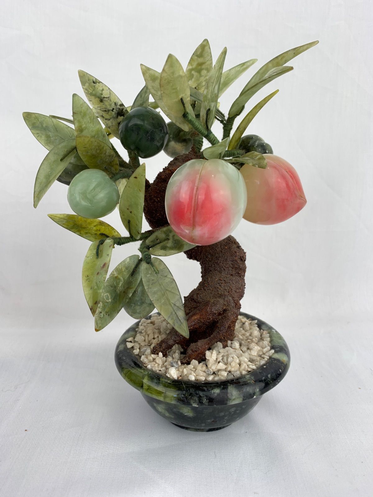 中国彫刻置物（玉石鳳凰花鳥） 中国彫刻置物（玉石鳳凰花鳥