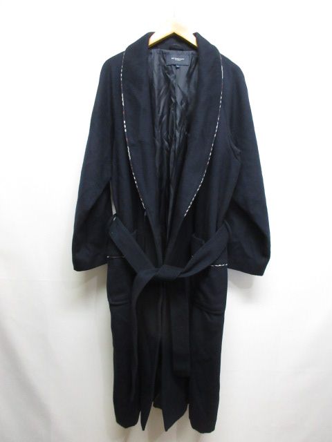 BURBERRY LONDON ガウンコート ウール ロングコート ネイビー L BURBERRY LONDON ガウンコート ウール ロングコート ネイビー L