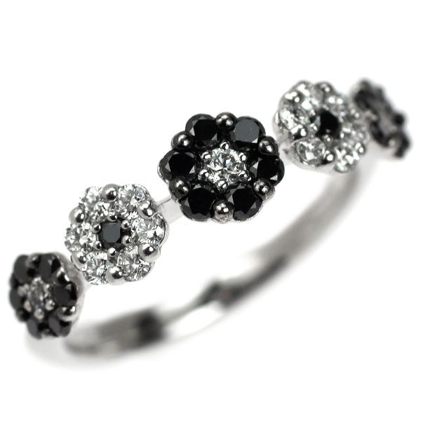 ポンテヴェキオ K18WG ブラックダイヤモンド リング 0.25ct D0