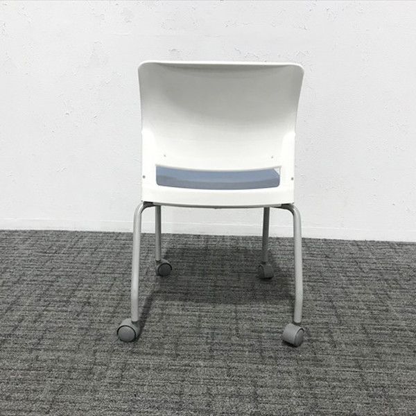 スタッキングチェア 肘無 MC-255 キャスター付 アイコ ブルー