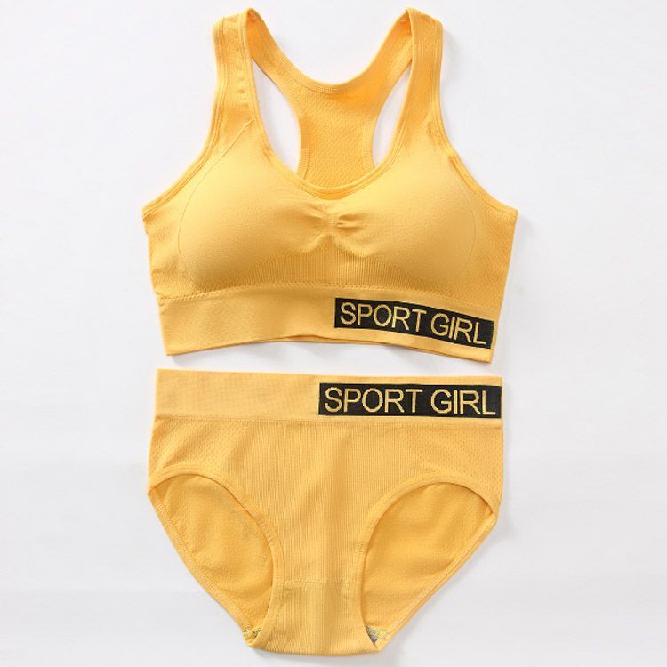 スポーツブラ ショーツ セット パッド付き ブラジャー パンツ 2