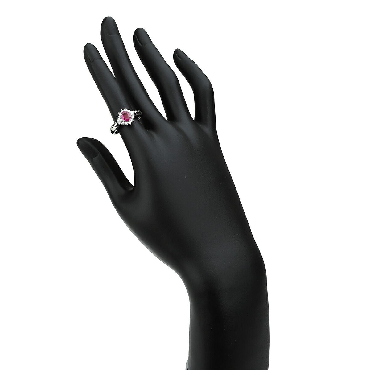 ジュエリーマキ ヘイローデザインリング 指輪 ルビー 0.62ct