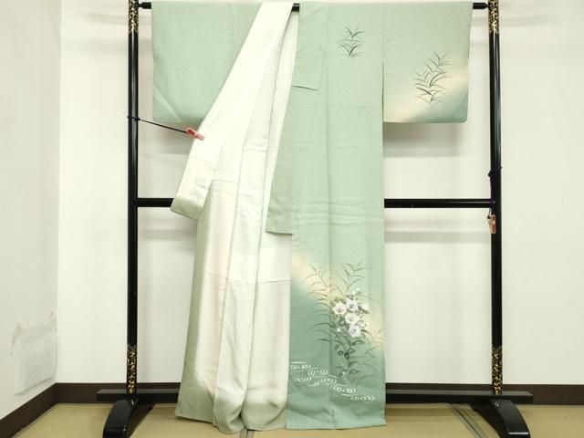 平和屋着物□極上 訪問着 絞り 舞花樹林文 暈し染め 金通し