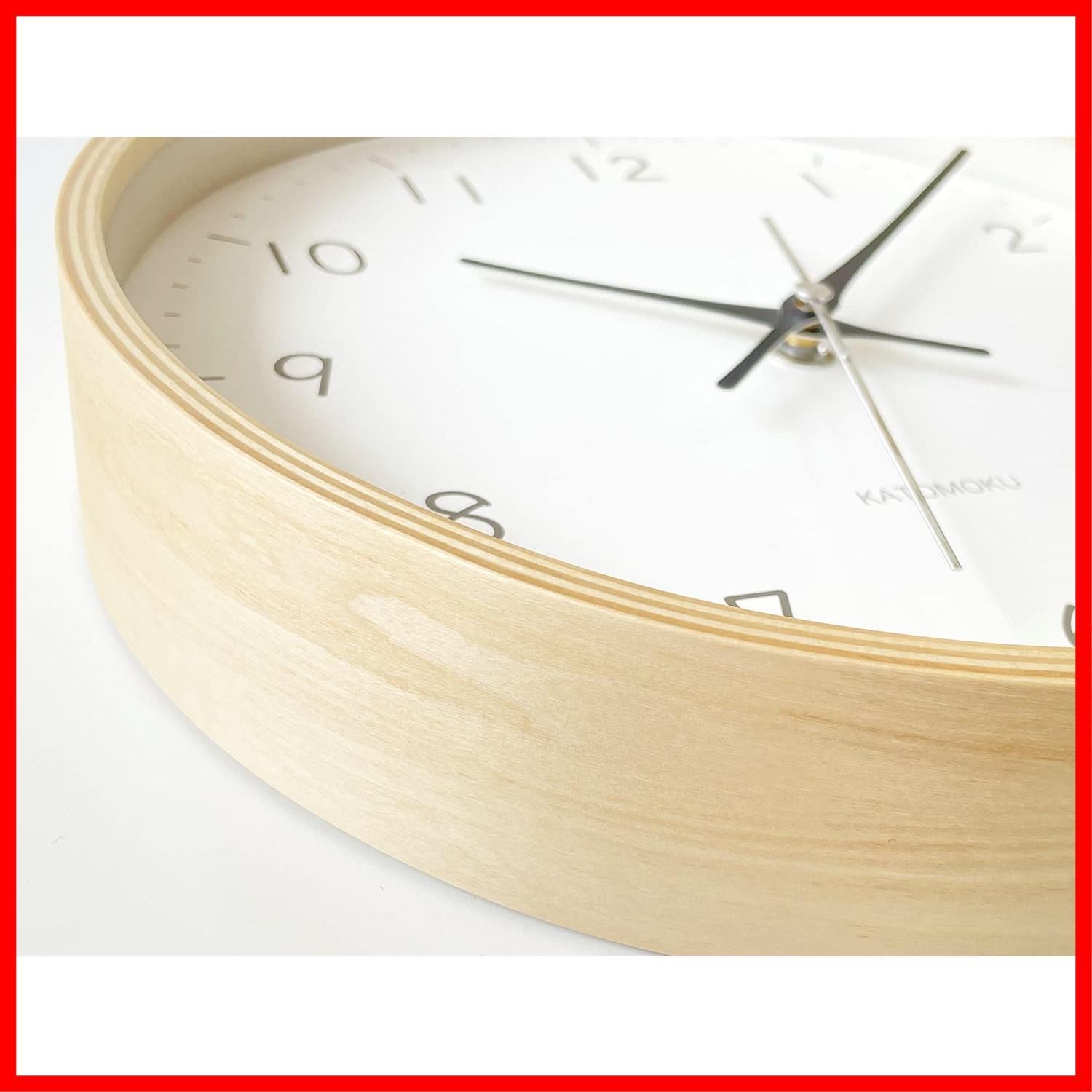 特価商品】clock plywood 22 電波時計 ライトブラック KATOMOKU