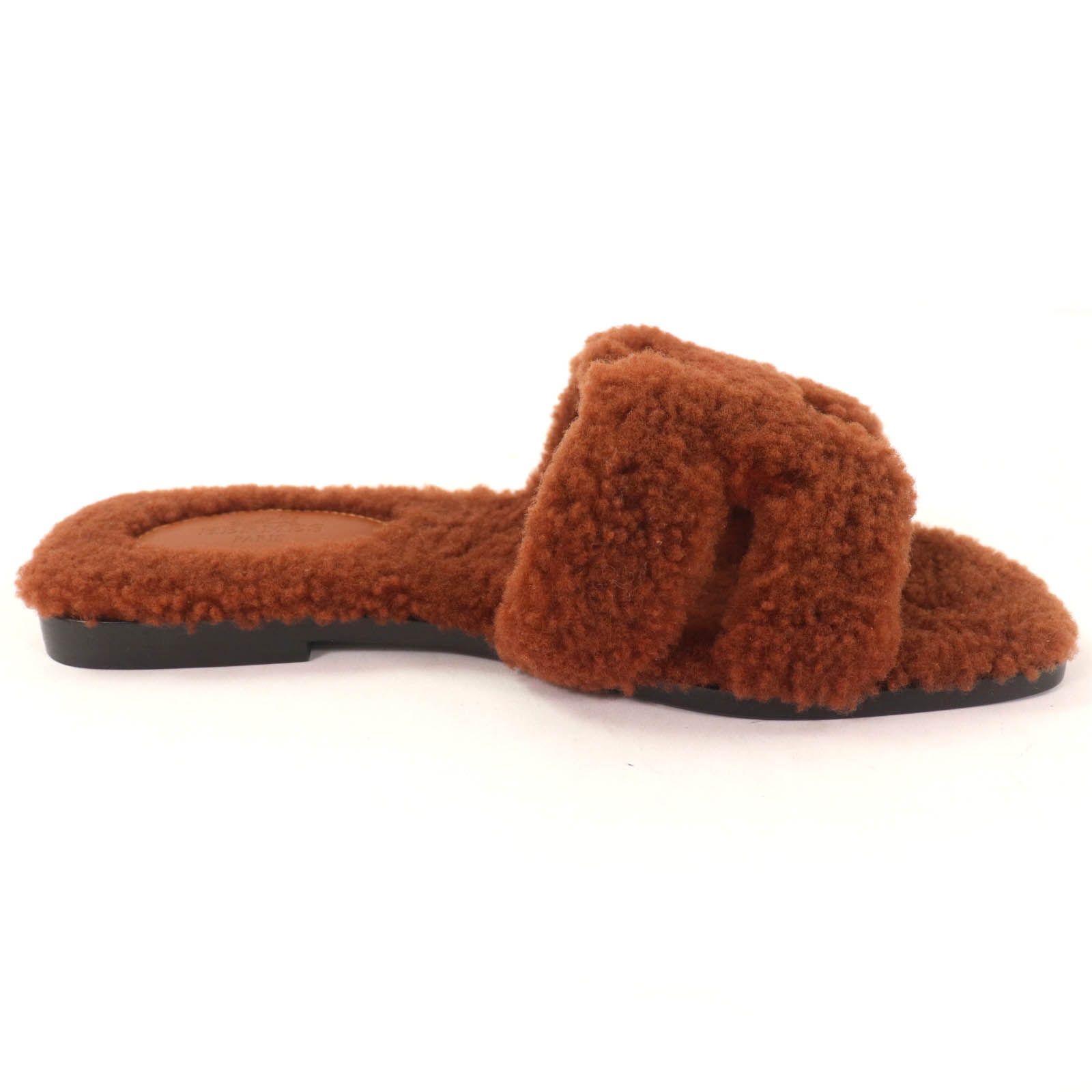 極美品☆HERMES エルメス オラン ムートン ミュール フラット