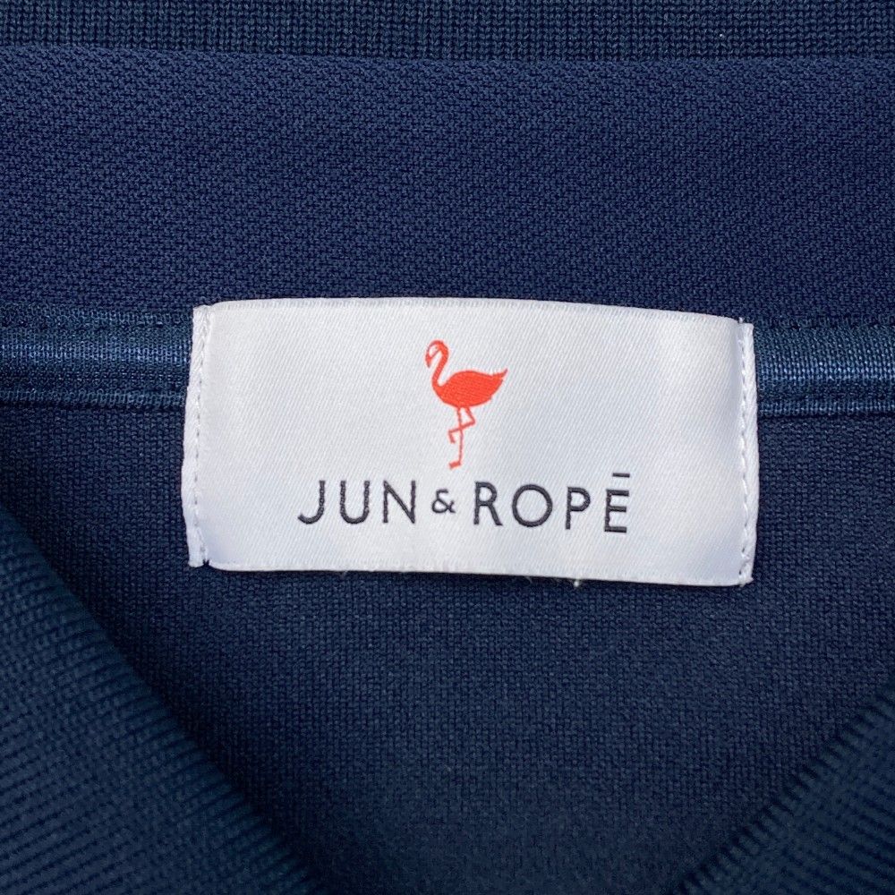 サイズ：L JUN&ROPE ジュン アンド ロペ  半袖ポロシャツ  ネイビー系 [240101447677] ゴルフウェア レディース ストスト サイズ：L JUN&ROPE ジュン アンド ロペ 半袖ポロシャツ