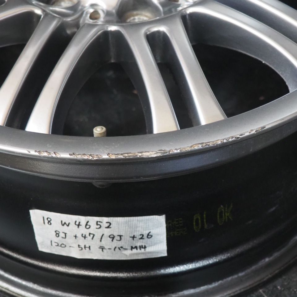 希少 BMW E46 M3 純正アルミホイール 【 18×8J +47 / 9J +26 120