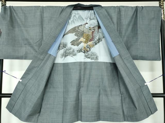 平和屋着物○男性 本場大島紬 アンサンブル 長羽織 150亀甲 総詰め