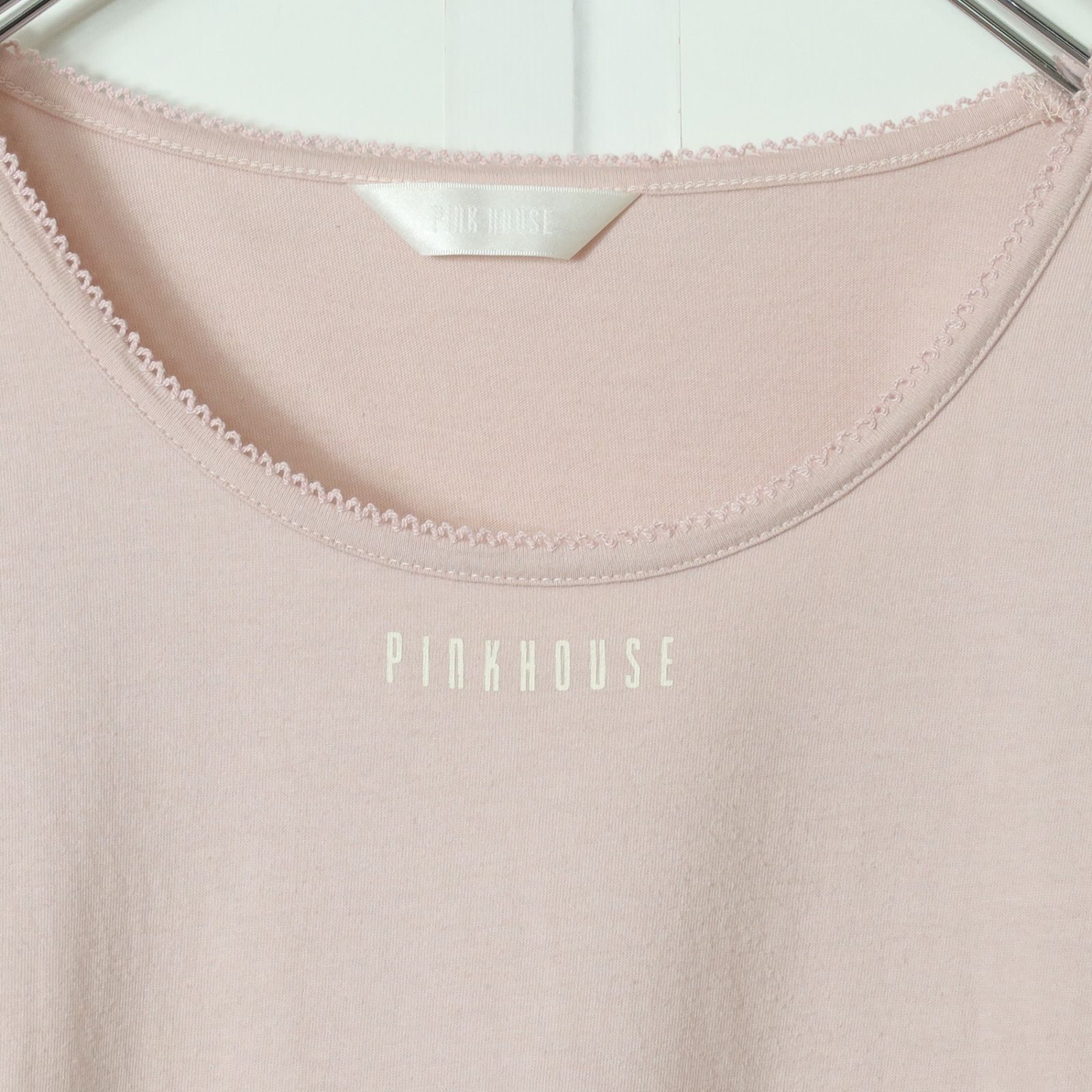 美品】ピンクハウス パフスリーブ 半袖Tシャツ リボン ピンク L