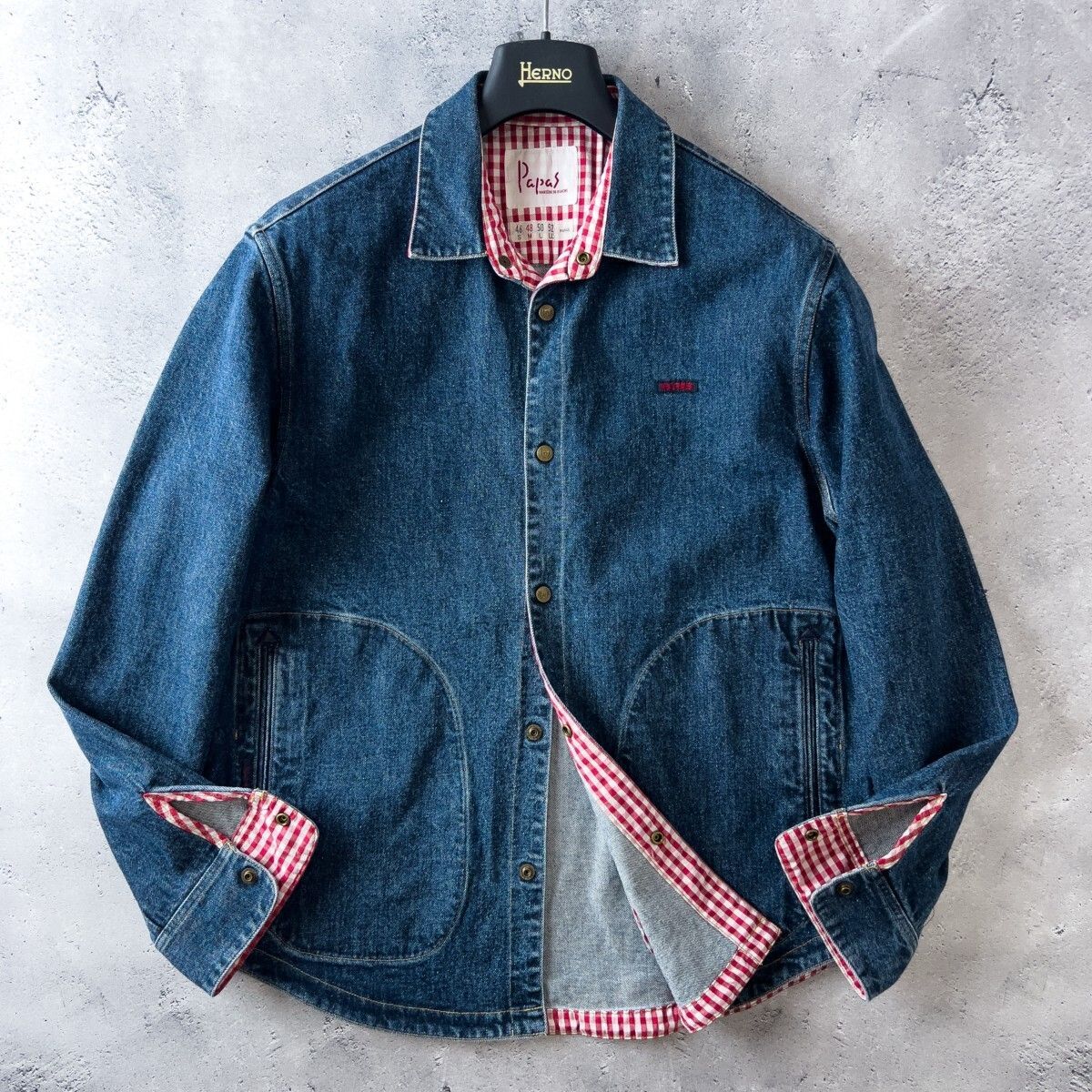 used Papas パパス カバーオールデニムコート　ジャケット 美品 PAPAS パパス デニム カバーオール ジャケット ワーク