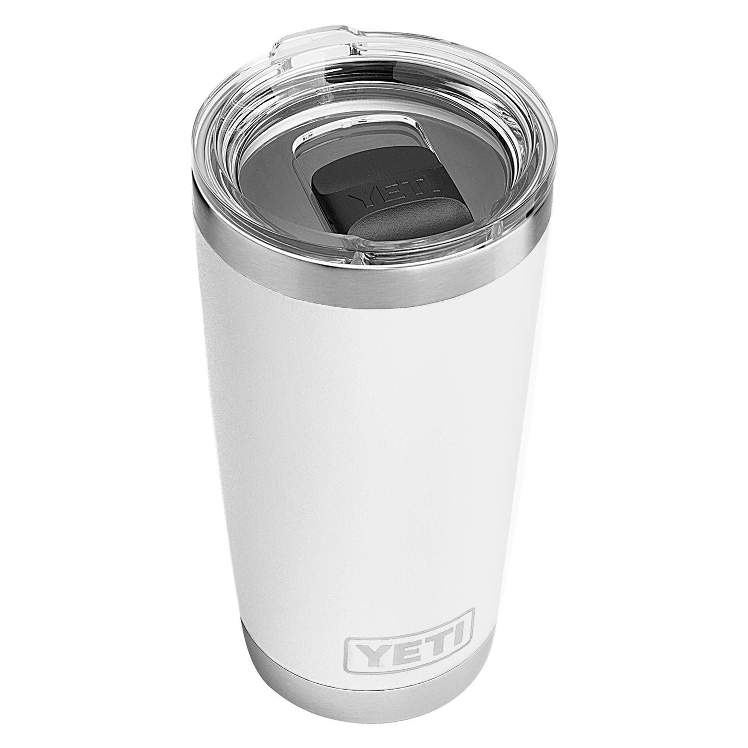Color ホワイト_Size 1 Count Pack of 1 YETI イエティ Rambler 20オンス タンブラー ステンレススチール 真空断熱 MagSlider蓋付き