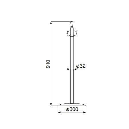 シロクマ フロアパーティションポール 金 鏡面 FPP-1204