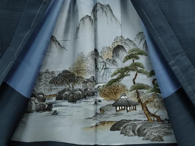 平和屋着物○男性 本場大島紬 アンサンブル 100亀甲 総詰め キング