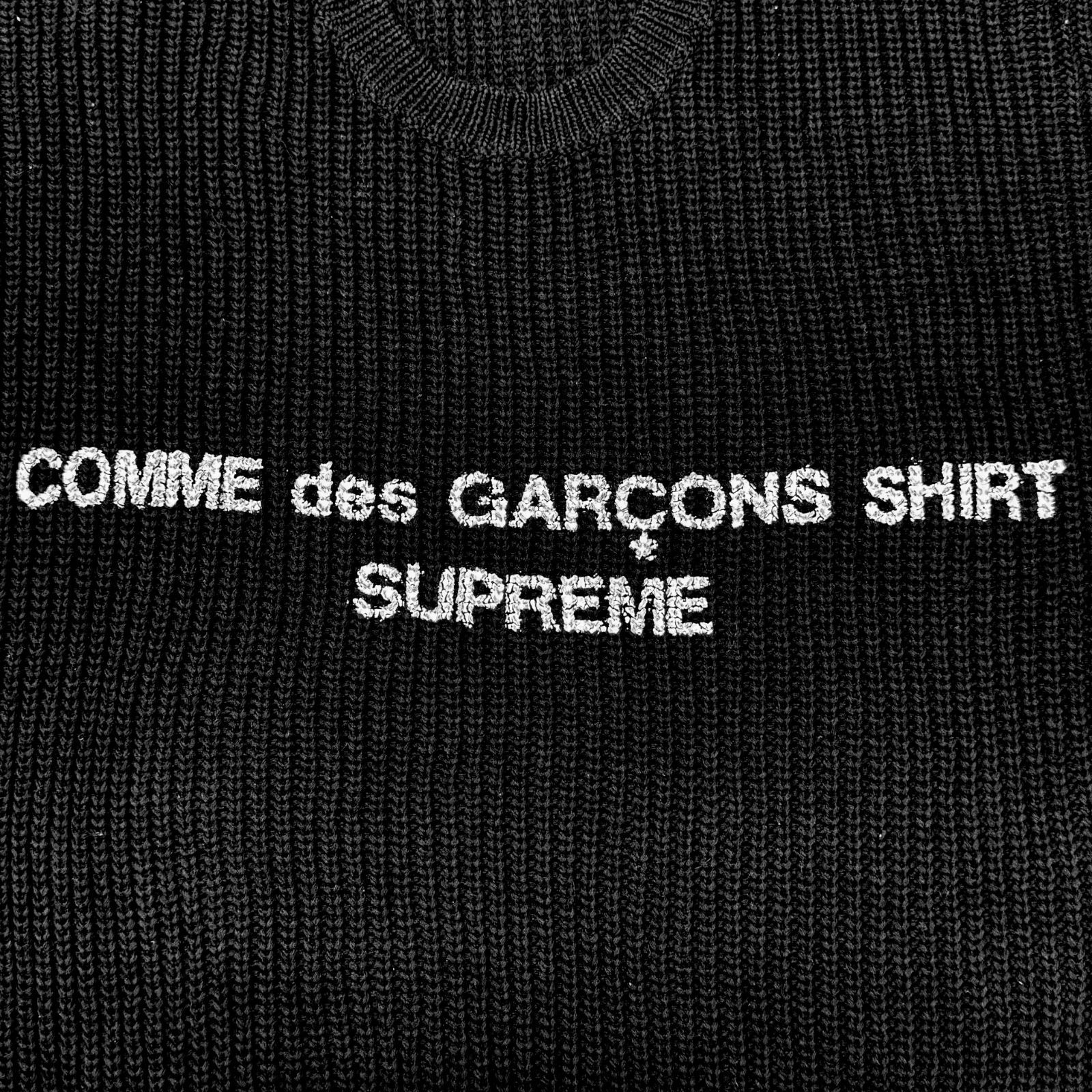 18aw コムデギャルソン シャツ × シュプリーム ニット セーター 黒 L Supreme×COMME DES GARCONS SHIRT Supreme Comme des Garcons SHIRT