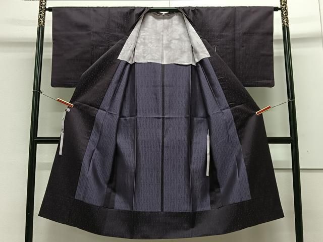 平和屋着物＃道行コート 単衣 雨コート 抽象文様 ロング丈 正絹 逸品