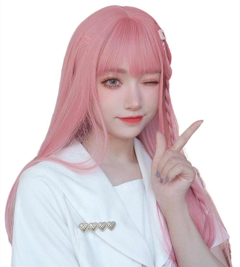 Sizuuenn 女性用 レディースフルウィッグ ロングヘア ぱっつん