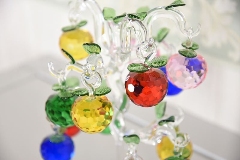 新品】ヨーロピアン エレガント きらきら ガラスオブジェ 林檎ツリーL2