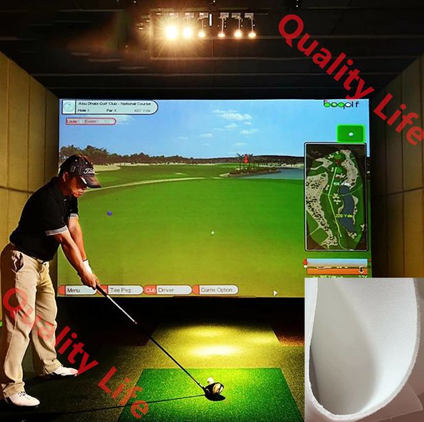 屋内 大型 ゴルフシ ミュレーター インパクトスクリーン 耐久性 ゴルフシミュレーター投影スクリーン クリアHD マルチユース 家庭用 商業の 遮音付き ゴルフボールトレーニング プロジェクションカーテン なサイズ-3x3m-white