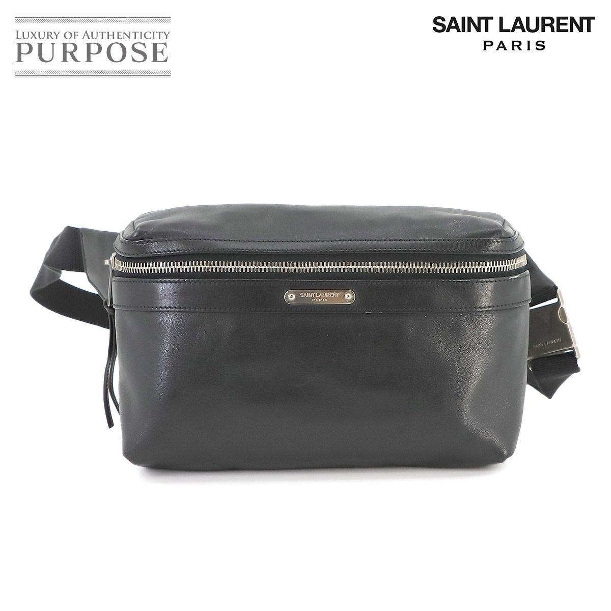 サンローラン パリ SAINT LAURENT PARIS シティ ボディ バッグ ウエスト ポーチ レザー ブラック 505973 City  Belt Bag 90235630