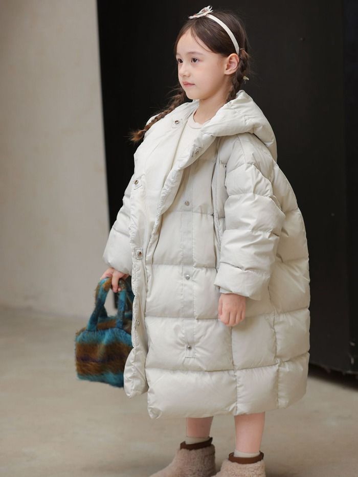 キッズ ダウンコート アウター ジャケット 上着 防寒 グリーン ロング 140 ダウンコート キッズ ダウンジャケット 子供服 ライトダウン 防寒 防風