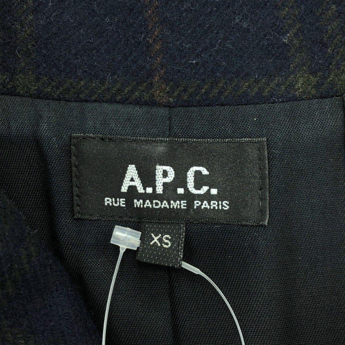 A.P.C アーペーセー ウールナイロンチェック柄ダブルジャケット