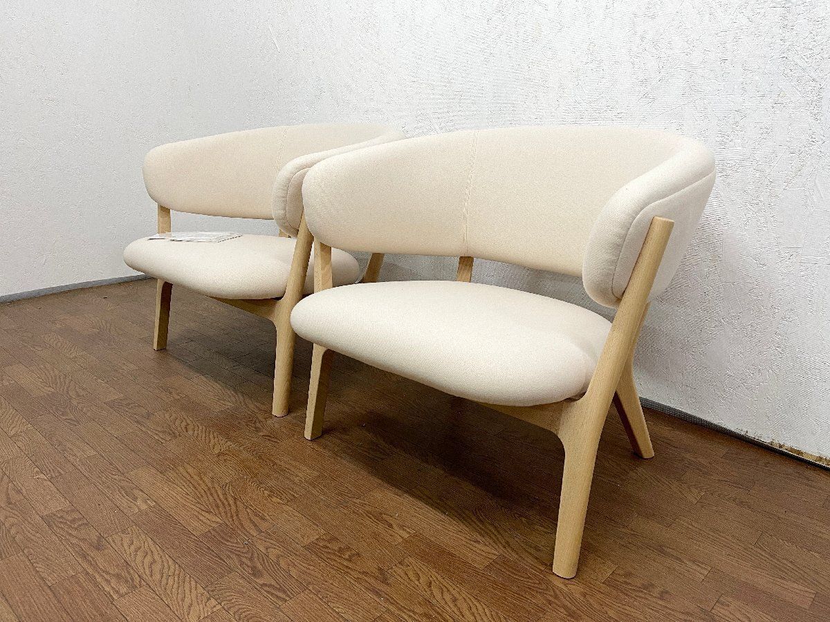● マルニ木工 Roundish シングルシートソファ2脚セット 1人掛け ラウンジチェア ナチュラル 北欧スタイル 約77万 貝1262