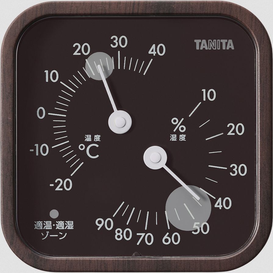 まとめ買い タニタ アナログ温湿度計 木目調 ブラウンウッド TT-590-BR 3個セット