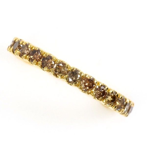 K18YG リング RING 指輪 15号 ブラウンダイヤ 1.00 総重量約2.0g