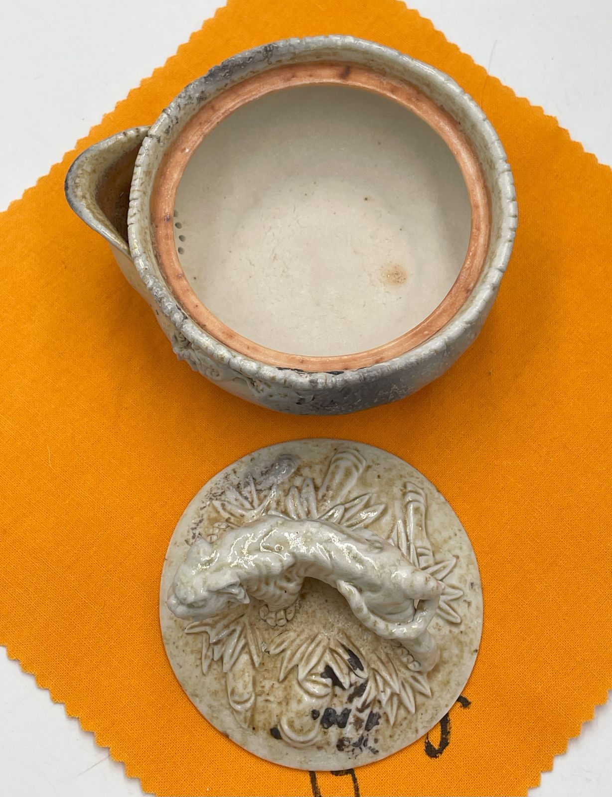 備前焼 白備前 難波誠治作 虎 宝瓶 NS11 備前焼 白備前 難波誠治作