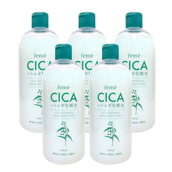 【送料無料】【新品】CICA シカ ハトムギ化粧水 大容量 500ml ×5本 / 40代 50代 60代 保湿 肌荒れ ニキビケア 毛穴 さっぱり 敏感肌 乳液 無印良品 エリクシール 白潤  ニキビ予防 美肌 ビタミン シ