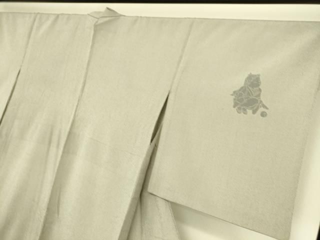 平和屋着物▽本塩沢 訪問着 単衣 やまだ織 童子 正絹 逸品 DAAS0801az