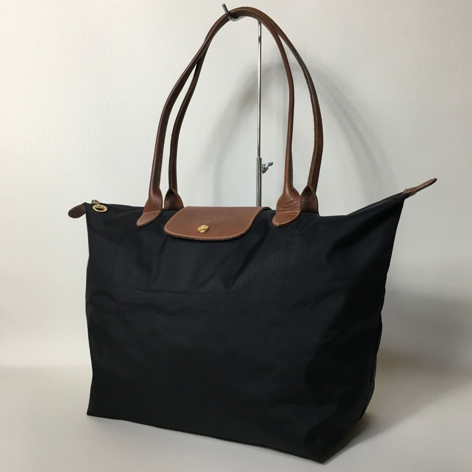 2507-149｜美品｜ロンシャン トートバッグ ナイロン レザー ブラック 2507-149｜美品｜ロンシャン トートバッグ ナイロン レザー