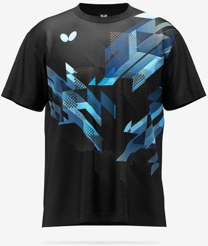 【新品・5営業日で発送】BUTTERFLY バタフライ TAMASU タマス エニール・Tシャツ (46600) 色 : ブラック／スカイ サイズ : M 