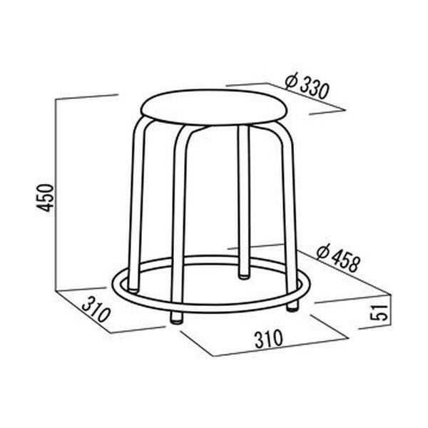 スツール オットマン 幅45.8cm グリーン×ミルキーホワイト 外リング付 スタッキング スチール 完成品 1脚販売 リビング