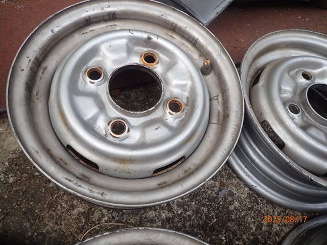 4本 旧ダイハツ ハイゼット ミゼット2 クォーレ 10x3.50B PCD110 純正 スチール