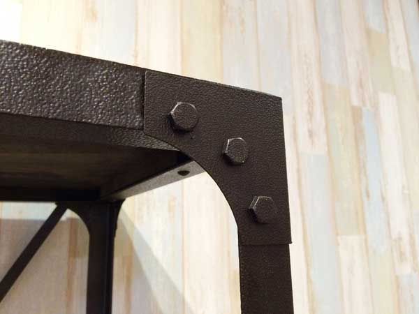 ヴィンテージ調なディスプレイラック ４段 ハンマートーン仕上げ 店舗用 業務用 W91×D43×H180cm No.938 ブラック