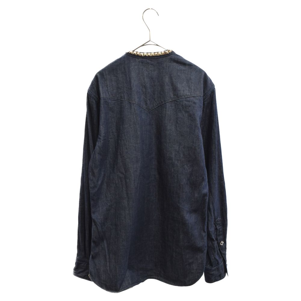 KAPITAL キャピタル ピンタックデニムシャツ 4番（XL） KAPITAL (キャピタル) スタッズカラー デニム長袖シャツ K2109LS046