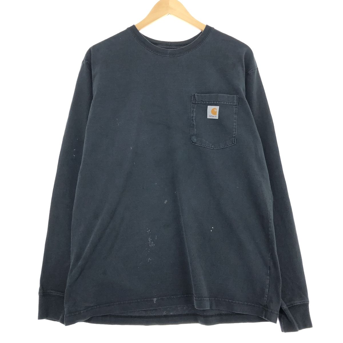 古着 カーハート Carhartt ORIGINAL FIT 無地ポケットロングTシャツ ロンT メンズM/eaa464089