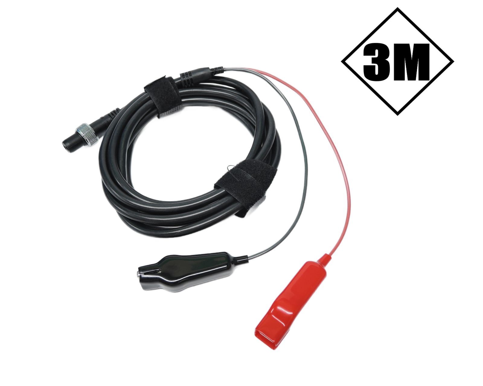 電動リール用 ワニ口クリップ 電源コード 【3M】 2芯タイプ 延長