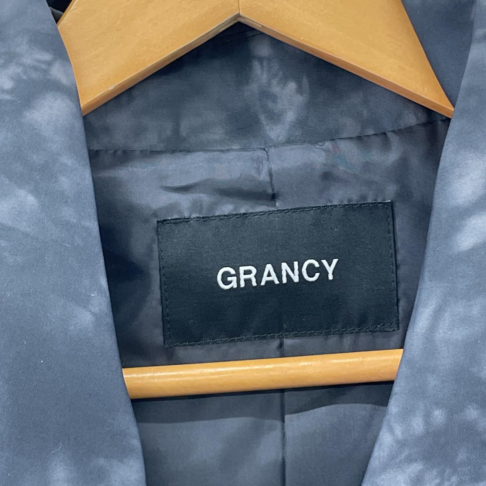 美品 GRANCY グランシー タグ付き 総柄 フードトレンチコート sizeL