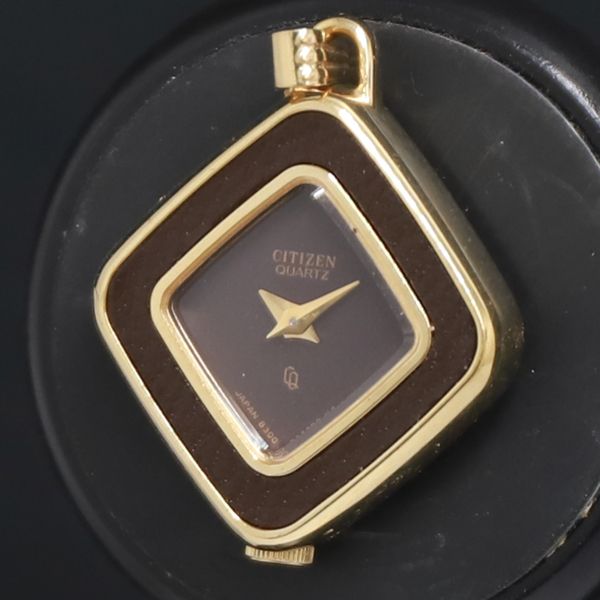 QZ シチズン 8300-834388 ブラウン文字盤 ペンダントウォッチ