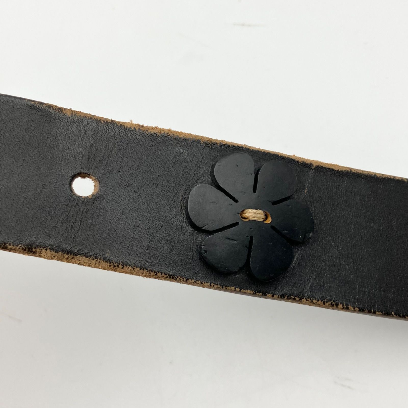 HENRY BEGUELIN エンリーベグリン フラワー レザー ベルト 75