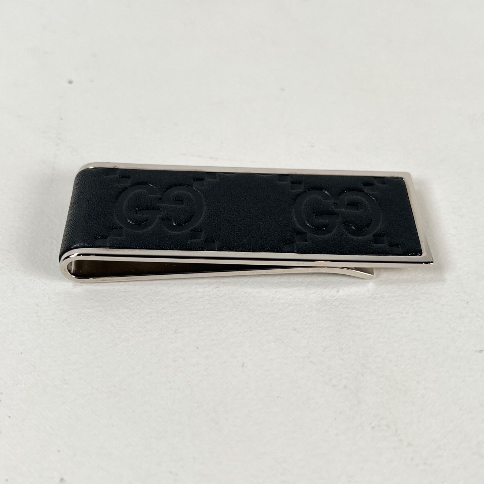 超美品 GUCCI グッチ マネークリップ メタル ブラック GUCCI グッチ レザー マネークリップ レザー×ブラック