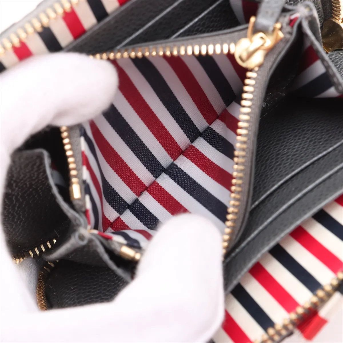 新品同様 トムブラウン レザー コインケース ウォレット ラウンド  