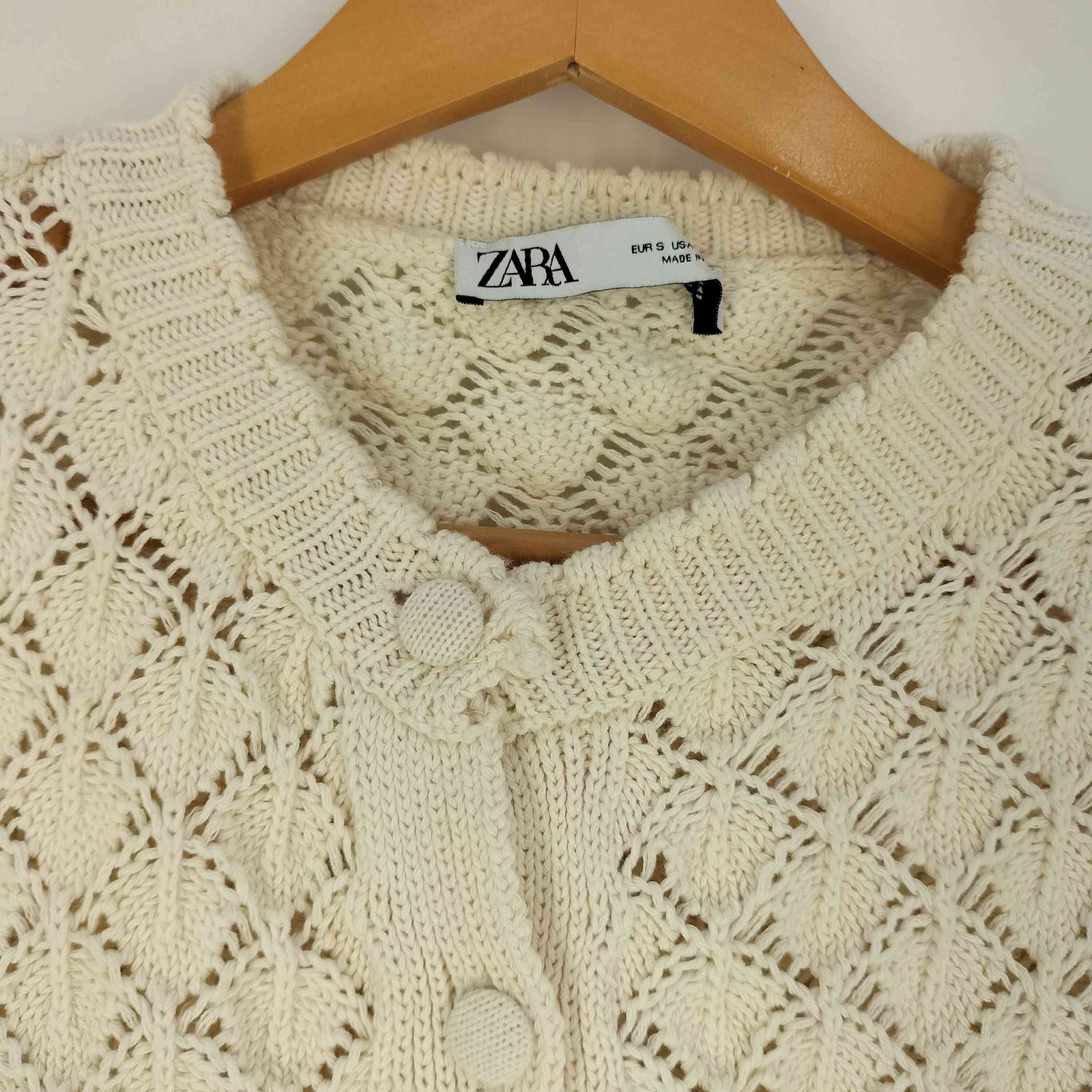ZARA こんトラストニットカーディガン ザラ ZARA コントラスト ニット カーディガン レディース import
