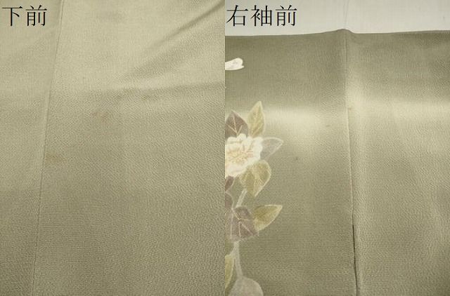平和屋着物○訪問着 枝花文 暈し染め 鬼しぼ縮緬 正絹 逸品 未