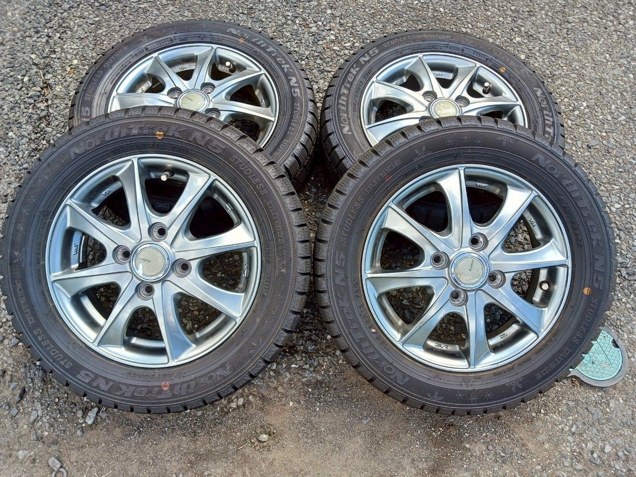社外ホイール×スタッドレスタイヤセット 155|65|R13 軽自動車用