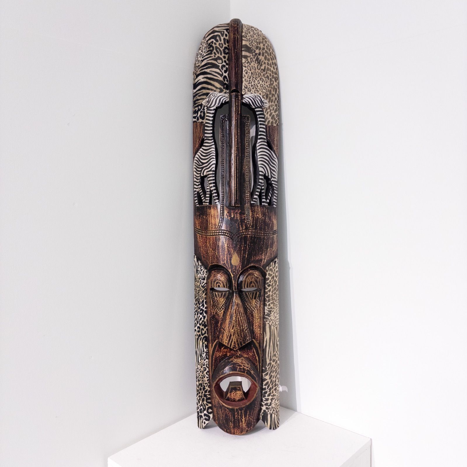 African Primitive Souvenir Wooden Mask from Kenya